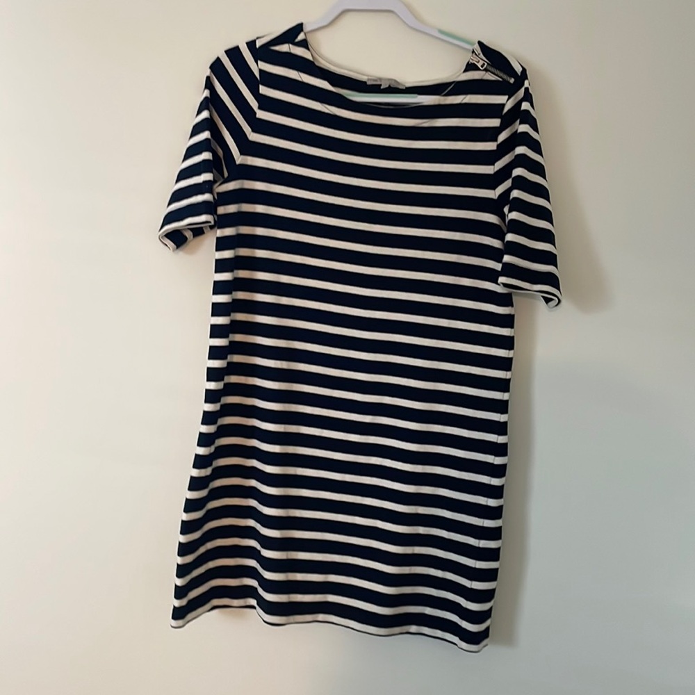 Preppy Blue/White Stripe Dress - Thick Fabric